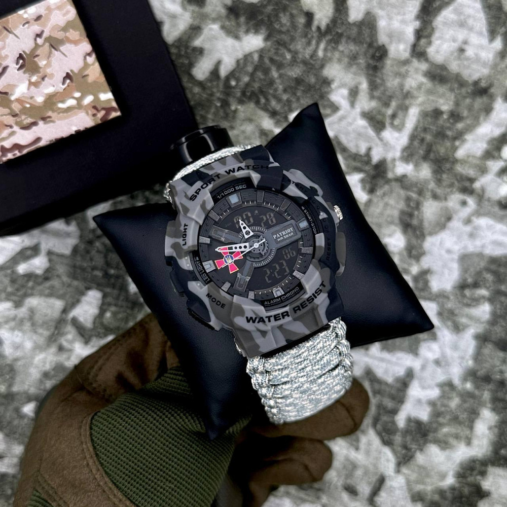 Patriot 005CMGYSU ЗСУ Сірий камуфляж Паракордовий ремінець ACU + Коробка. SBR Киев - изображение 3