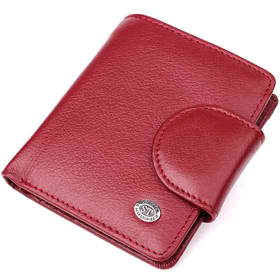 Жіночий гаманець вертикального формату з натуральної шкіри ST Leather 23071 Бордовий Київ
