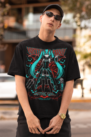 Футболка аниме Хатсуне Мику Аниме Гирл оверсайз (S/M/L) Черний AnimeJ0061 Днепр