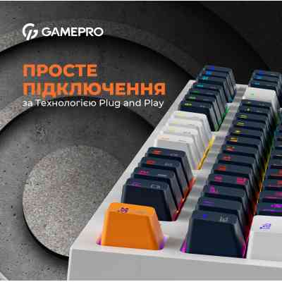 Клавиатура GamePro MK180W Hot-Swap Red Swich RGB USB UA White (MK180W) Винница