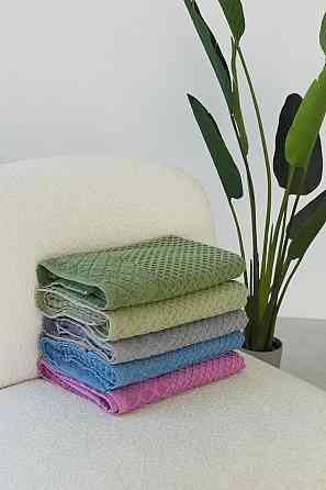 Акция! Комплект махровых полотенец Ideal Textile в клетку 2 шт (50х90 см, 70х140 см) графит Черновцы