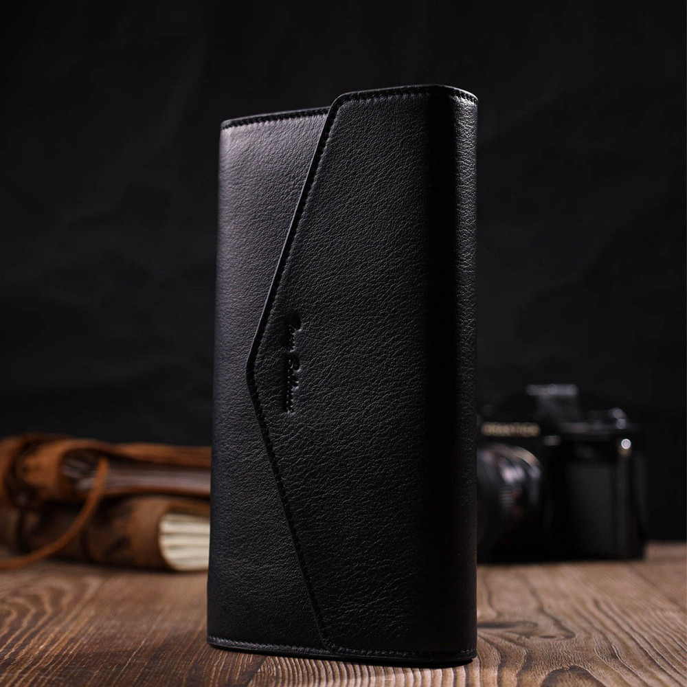 Женское вместительное портмоне из натуральной кожи Tony Bellucci 21976 Черный Киев - изображение 7