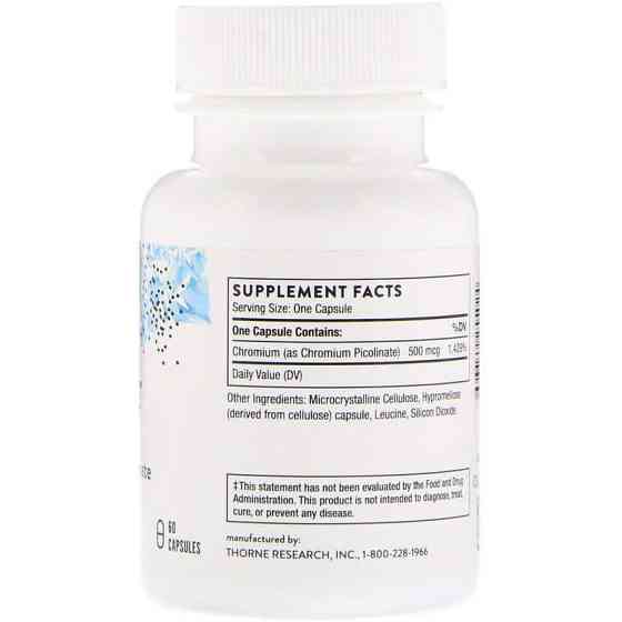 Хром пиколинат Thorne Chromium Picolinate 60 капс Київ