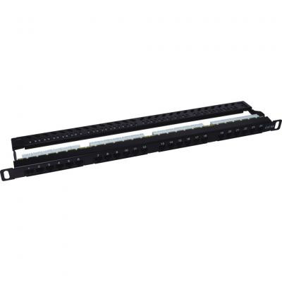 Патч-панель 19" 24xRJ-45 UTP cat.5e, 0.5U, with cable organizer Kingda (KD-PP46-UTP-C5e-24P-0.5U) Винница - изображение 1