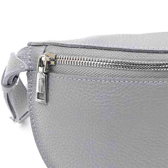 Оригинальная женская бананка из натуральной кожи Shvigel 16379 Серый Киев