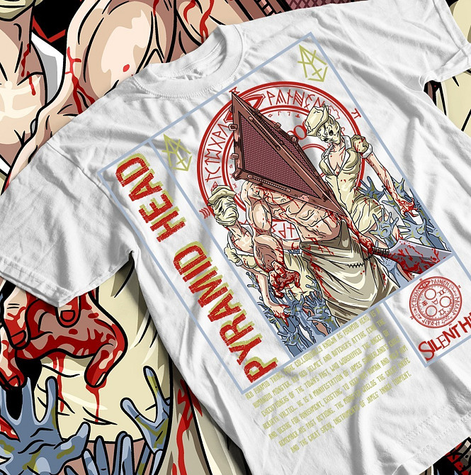 Футболка для хлопчика з аніме принтом Пйрамід Хеад Тріангле Хеад оверсайз (зріст від 165 до 180) Чорний AnimeJ0060m Дніпро - фото 1