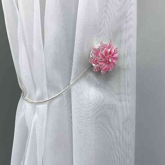 Магніти для штор та гардин "Flowers" набір 2 шт Рожевий (81-213) Київ