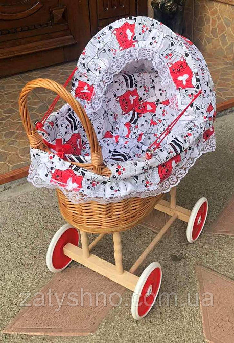 Дитячий візочок плетений для ляльки з лози Київ - фото 6