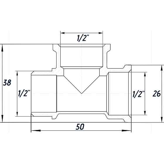 Трійник 1/2″ВВЗ нікельований NT334S OPTIMUM Киев