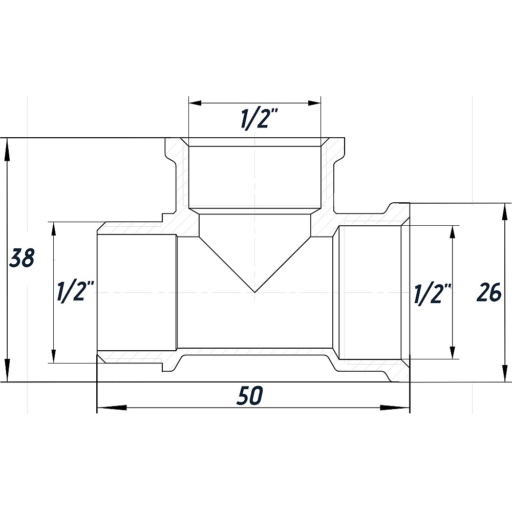 Трійник 1/2″ВВЗ нікельований NT334S OPTIMUM Тернополь - изображение 3