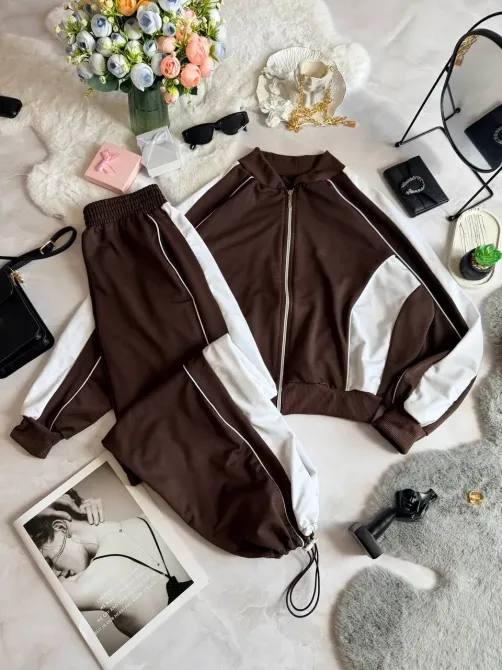 Жіночий спортивний костюм двонитка з блискавкою та регульованими штанами Одеса - фото 10