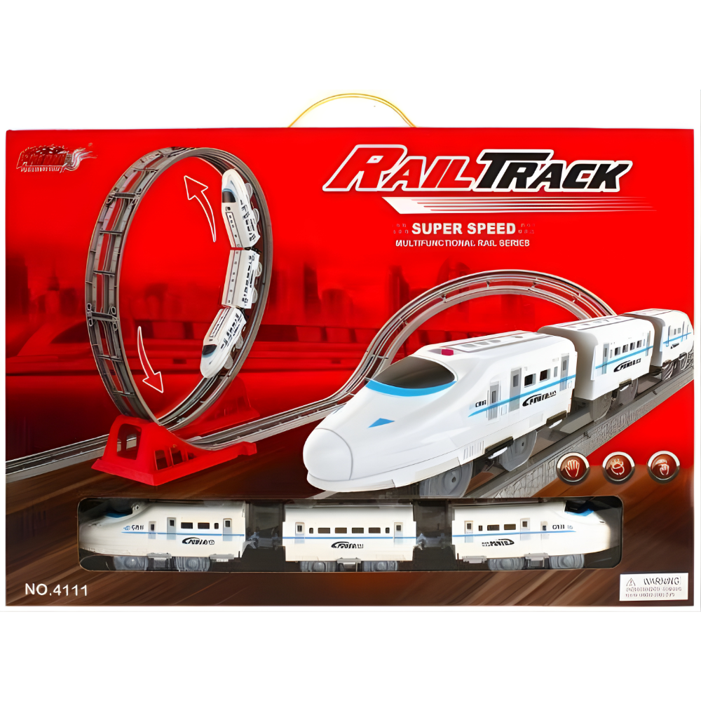 Іграшкова залізниця, дитяча з поїздом на батарейках 4хAAA для хлопчиків і дівчаток, пластикова, велика 115х53х41 см Кам'янець-Подільський - фото 13