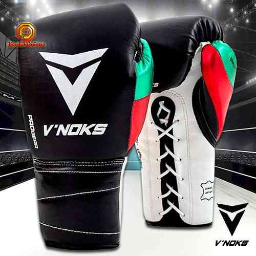Рукавички боксерські для боксу професійні на шнурках натуральна шкіра V`Noks Mex Pro 10 унцій Київ
