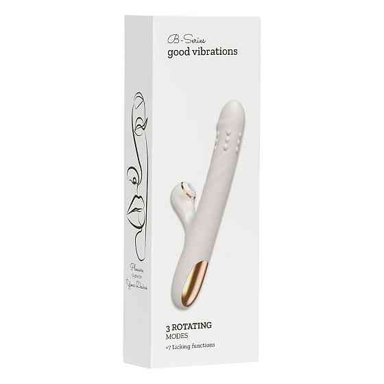 Вибратор для двойной стимуляции Silicone Vibrator 3 rotating functions and 7 licking functions Sex Aura Киев