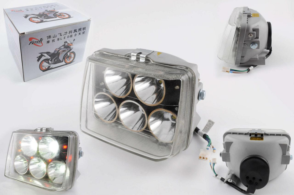 Фара прямокутна безкорпусна (кріплення 165mm, червоне підсвічування, косо скло) Мукачево - фото 1