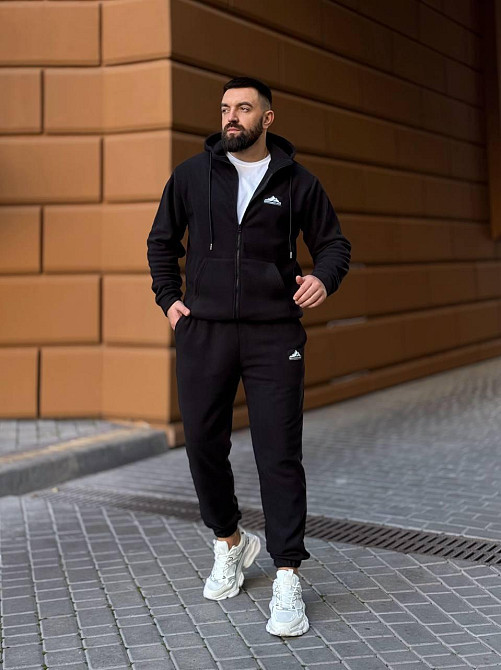 Мужской костюм из флис- полара L-XL, Чорний Одеса - фото 1