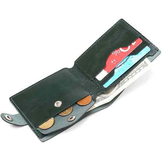 Небольшое модное кожаное портмоне Зеленый (SHVIGEL) Киев