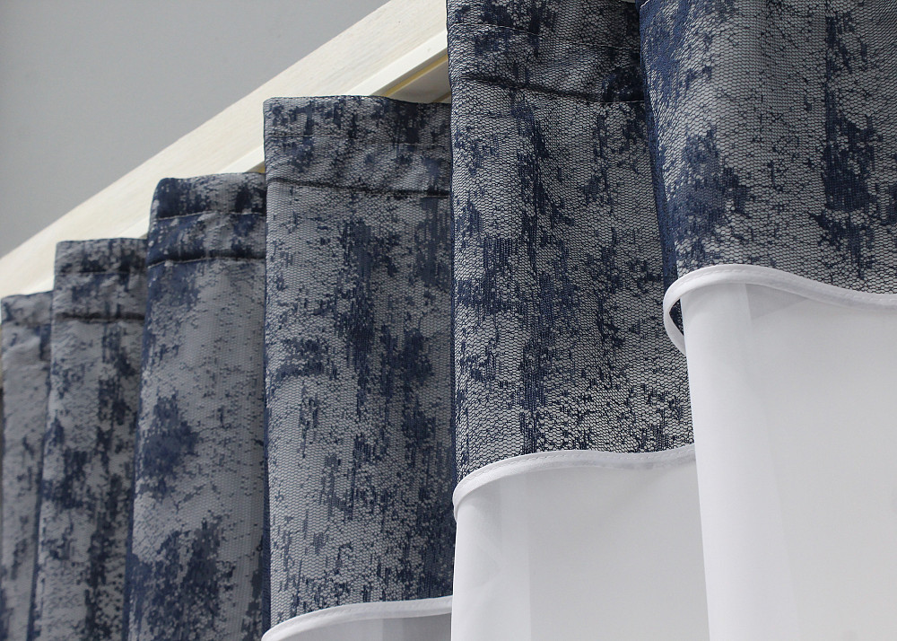 Кухонная гардина VR-Textil № 036к арка белый с темно-синим 280х170 см (59-072) Киев - изображение 3