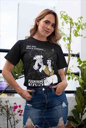 Футболка для мальчика аниме Спике Спиегел Ковбой Бебоп оверсайз (рост от 165 до 180 ) Черний AnimeJ0250m Днепр