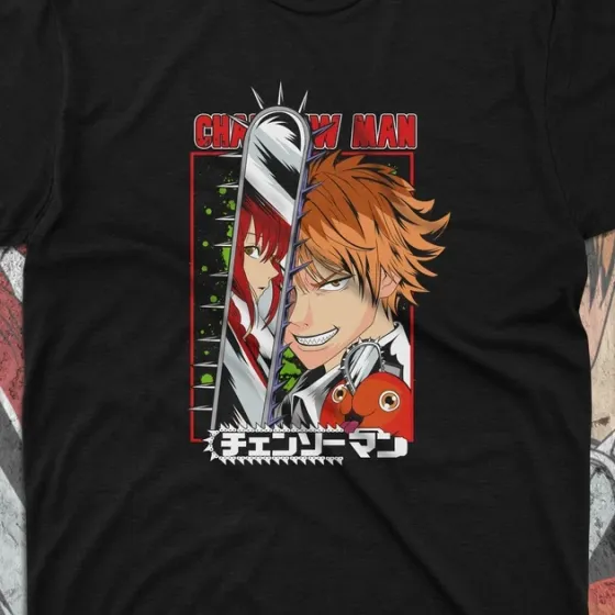 Футболка для подростка мальчика с принтом Человек Бензопила Денджи 2 Размер 160 Anime10481 Днепр