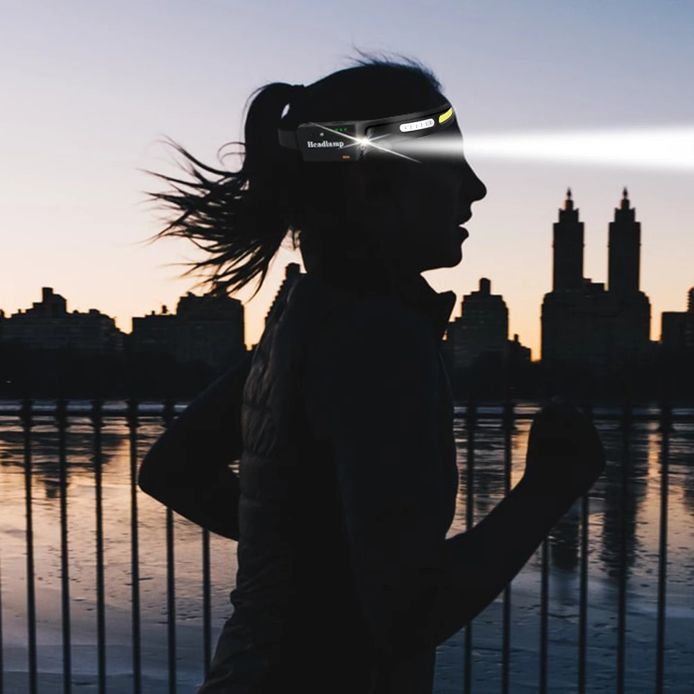 Налобний ліхтар з датчиком руху 2в1 BL-G-28-XPE+COB SBR Київ - фото 2