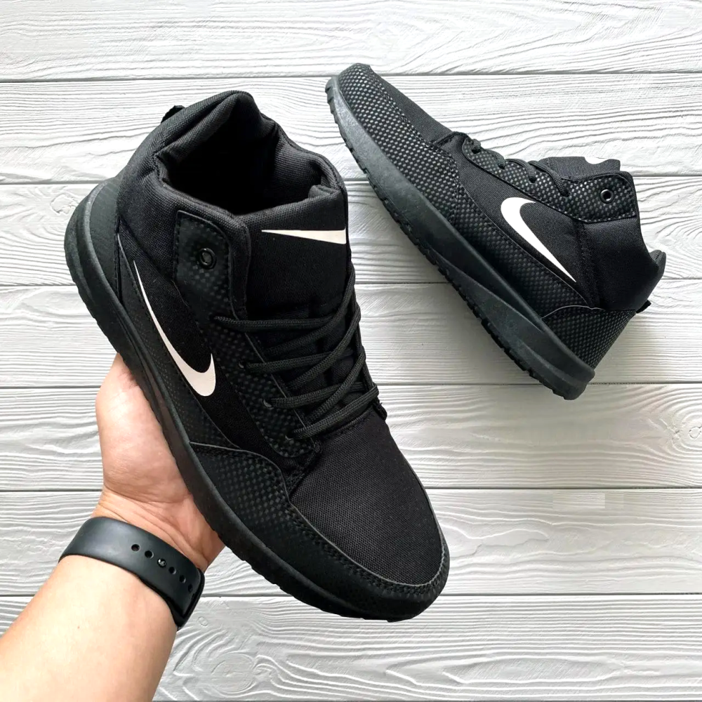 Високі Зимові Кросівки Nike Чоловічі на Хуху Чорні Найк (розміри: 41,42,43,44,45) Дніпро - фото 9
