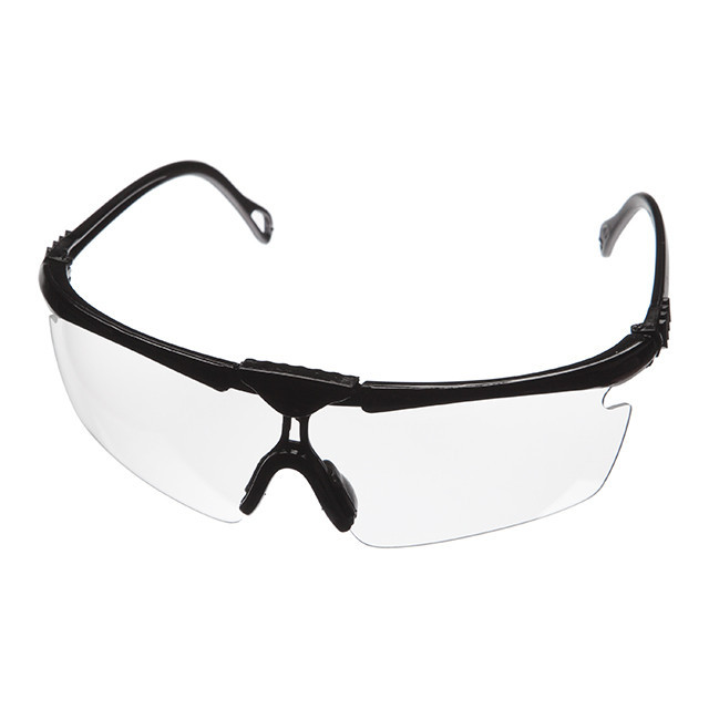 Окуляри захисні, прозорі, лінзи полікарбонат, заушники полікарбонат чорні, захист від удару, оптичний клас 3 INTERTOOL SP-0090 Київ - фото 2