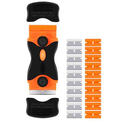 Скребок нож двусторонний с запасными лезвиями 20шт, пластик и сталь Винница