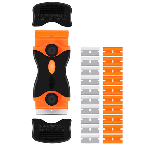 Скребок нож двусторонний с запасными лезвиями 20шт, пластик и сталь Винница - изображение 2