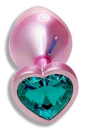 Анальна пробка з кристалом EGZO - Pink Perl Heart Plug Marine, size S Sex Aura Київ
