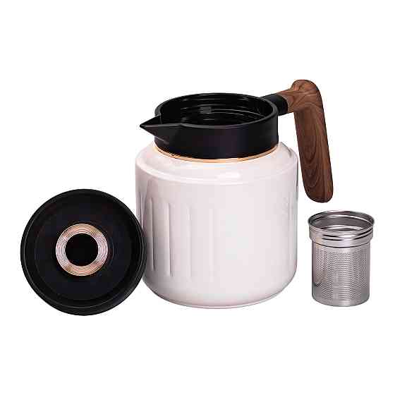 Чайник-термос с индикатором и заварником, 1 л, белый Киев