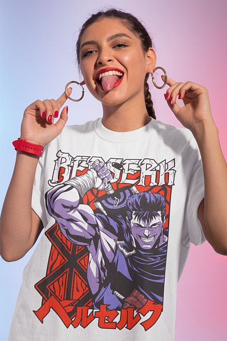 Футболка аниме Берсерк Манга Стрип Гутс оверсайз (S/M/L) Черний AnimeJ0530 Днепр - изображение 1