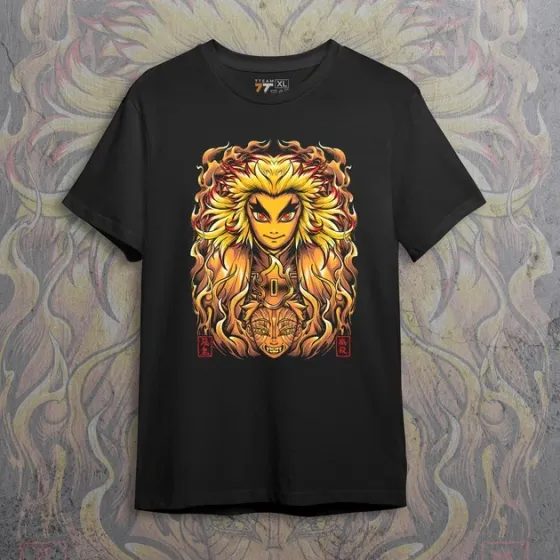 Футболка для подростка мальчика с принтом Клинок, рассекающий демонов Ренгоку Размер 160 Anime10074 Днепр