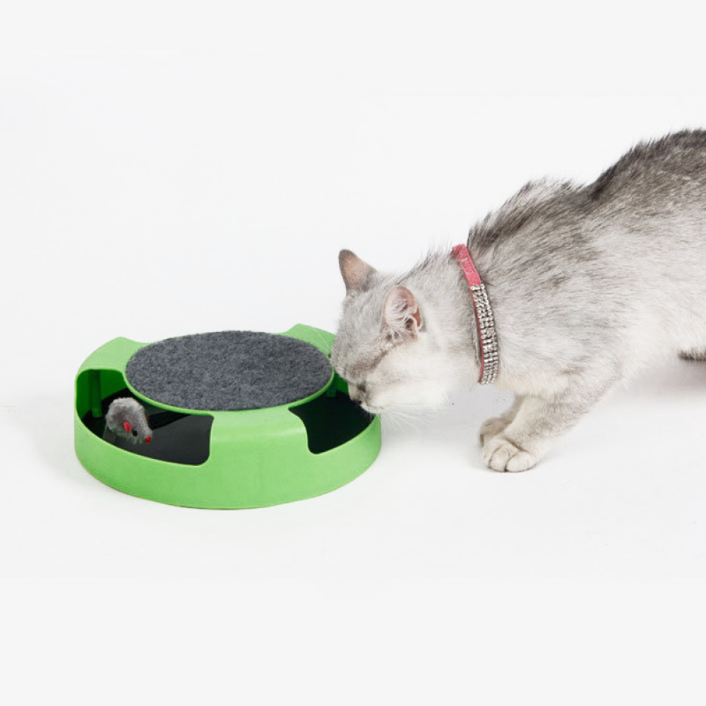 Інтерактивна іграшка для кота "Злови мишку" з кігтеточкою,Зелена SBR Київ - фото 6
