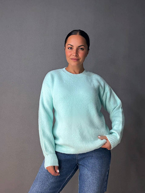Светр жіночий Fancy Matinee 5977 ангора базовий, м’ятний, one size Київ - фото 4