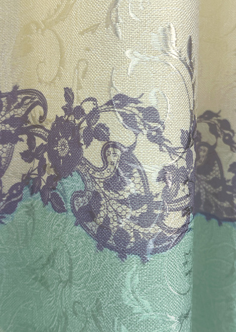 Комплект готових штор VR-Textil Льон № 1022ш Бежевий з бірюзовим 150х270 см 2 шт (30-834) Київ - фото 8