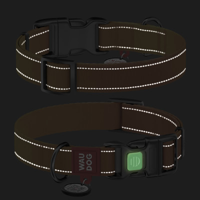 Нашийник для тварин WAUDOG Nylon Mono з QR паспортом, пластиковий фастекс S помаранчевий (52094) Вінниця - фото 5