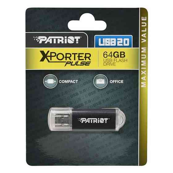 Флеш-накопитель Patriot USB 2.0 Xporter Pulse 64GB Metal/Black Киев