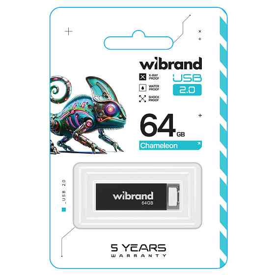 Флеш-накопичувач Wibrand USB 2.0 Chameleon 64Gb Black Київ