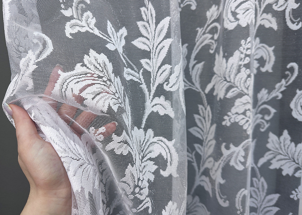 Тюль VR-Textil 1525т Жакард Білий 200х150 см (42-0829) Київ - фото 3