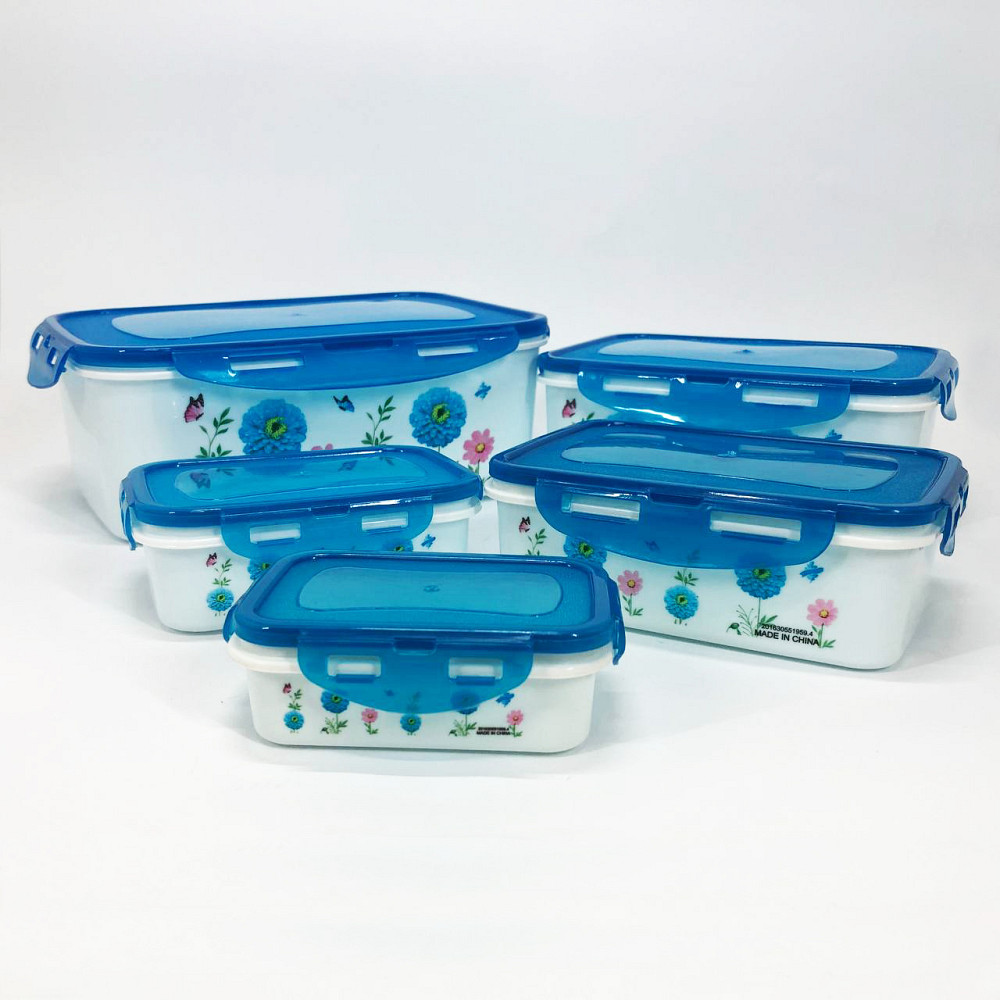 Набор контейнеров UNIQUE UN-1514 5шт. Цвет: голубой ZO-53 Львов - изображение 5