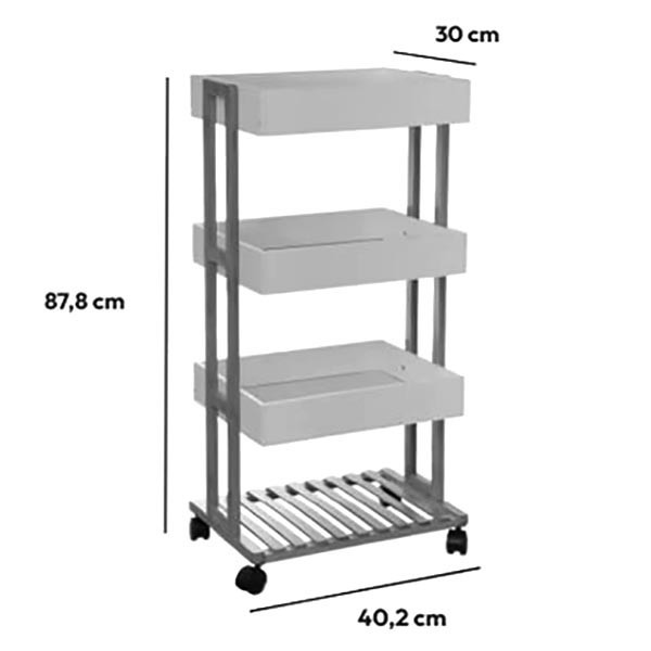 Етажерка для ванної на коліщатах "Павіліон" бланже-венге Миколаїв - фото 2