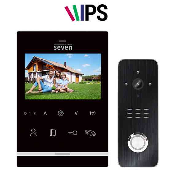 Комплект домофона 4 дюйми з викличною панеллю SEVEN DP-7541/07Kit black Київ