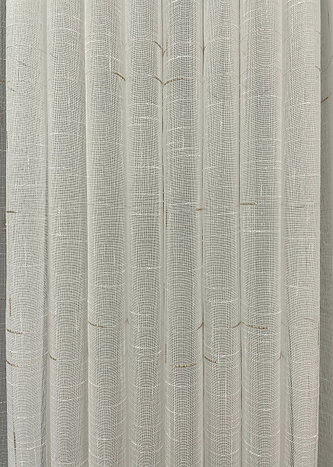 Тюль VR-Textil 1211т Івонна Льон Молочний з золотистим вкрапленням 300х240 см (43-321) Київ - фото 7