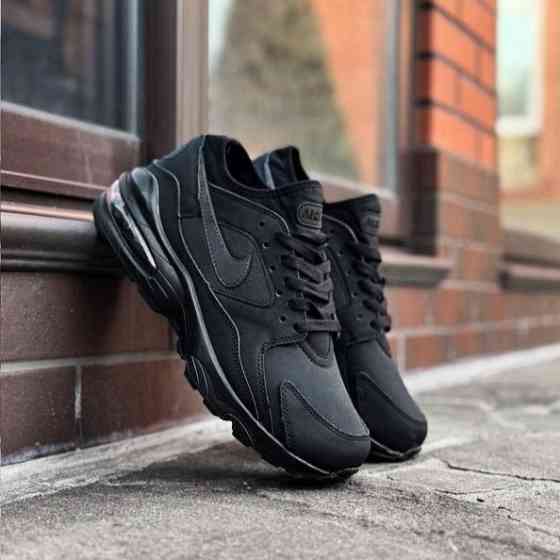 Чоловічі Чорні Термо Кросівки Nike Air Max Шкіряні Найк Єврозима (розміри: 41,42,43,44,45) — 93-1 Відео Огляд Дніпро