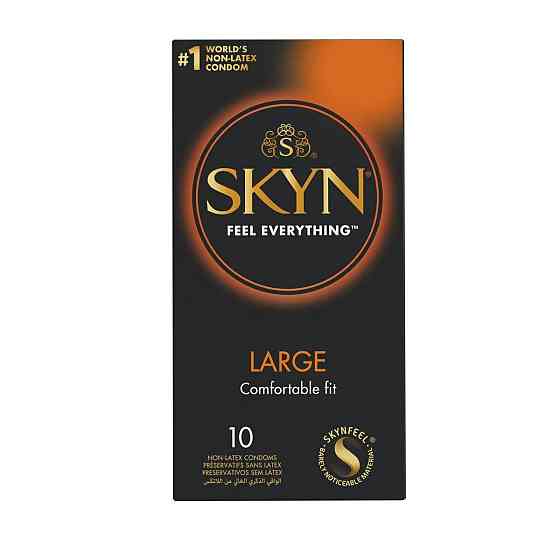 Безлатексні преміум-презервативи SKYN Large 10 шт, збільшений розмір Sex Aura Київ