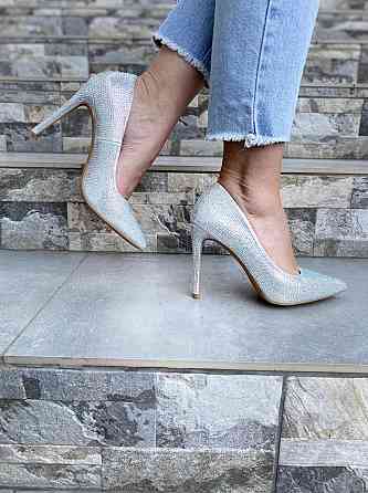 Meideli Туфлі жіночі MEIDELI срібні еко-шкіра каблук 10см розміри 36-40 (L38-6) Коломия