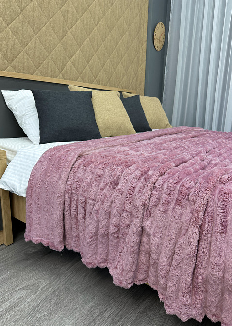 Плед-покривало смужка Шарпей 210х220 см (+-10см) Ліловий (87-198) Київ - фото 2