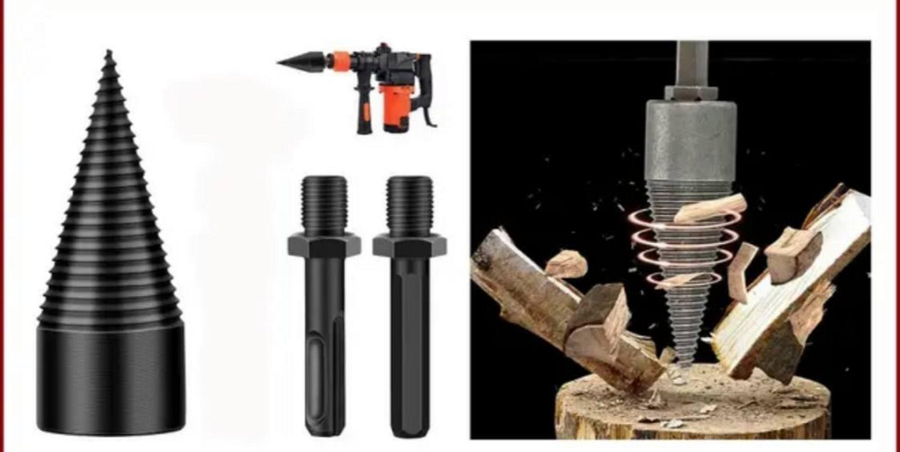 Конус насадка на перфоратор, Насадка дровокол на перфоратор и на дрель винтовой колун Киев - изображение 1