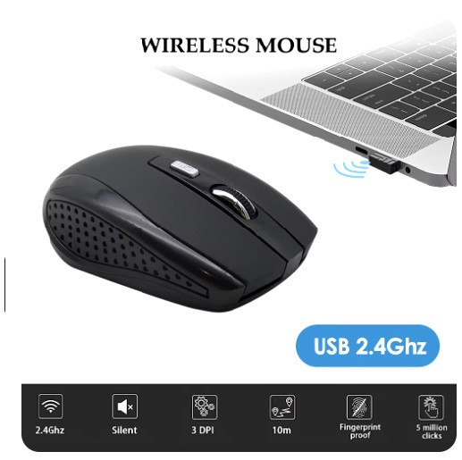 Беспроводная мышка Silent Mouse 2.4G черная Запорожье - изображение 3